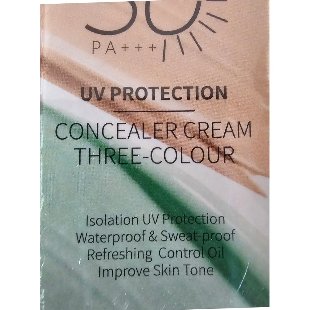 QIBEST Three-Colour Concealer Cream SPF 50 PA+++ UV Protection 40g Sweatproof